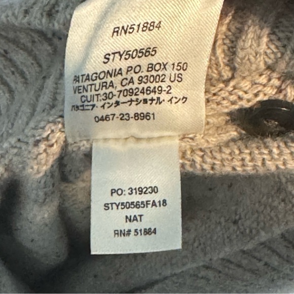 Patagonia Off Country Hoodie Sweater Henley Button Tan Khaki Speckle Womens SZ M - Picture 13 of 13